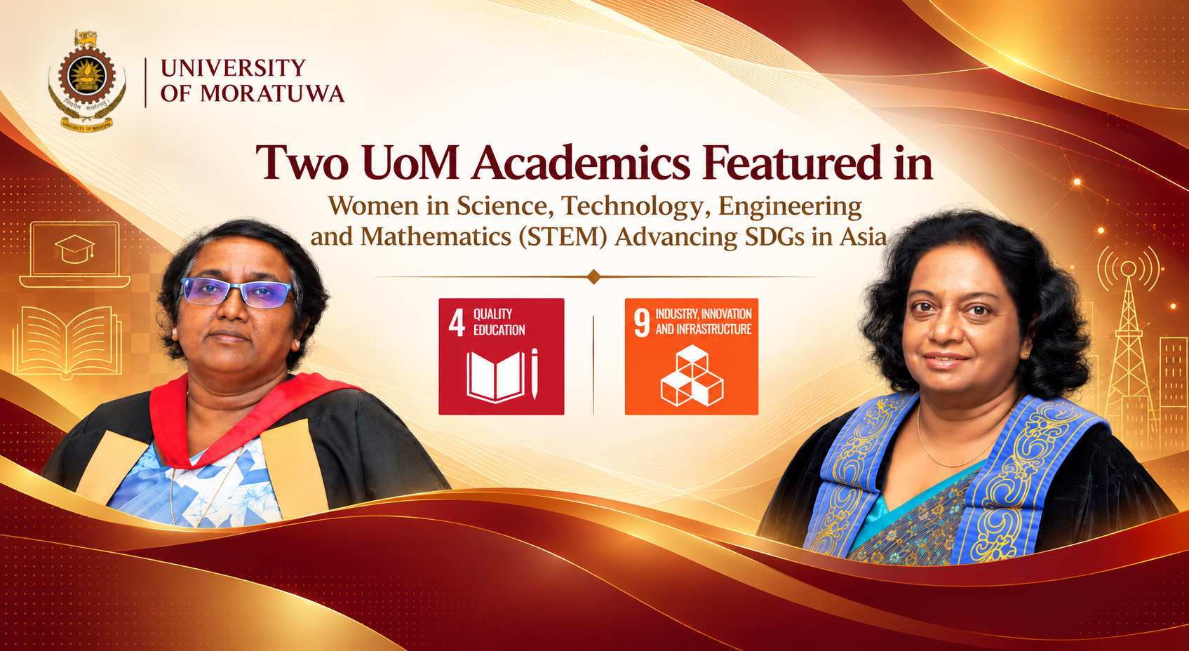Two University of Moratuwa Academics Featured in Women in Science, Technology, Engineering and Mathematics (STEM) Advancing SDGs in Asia