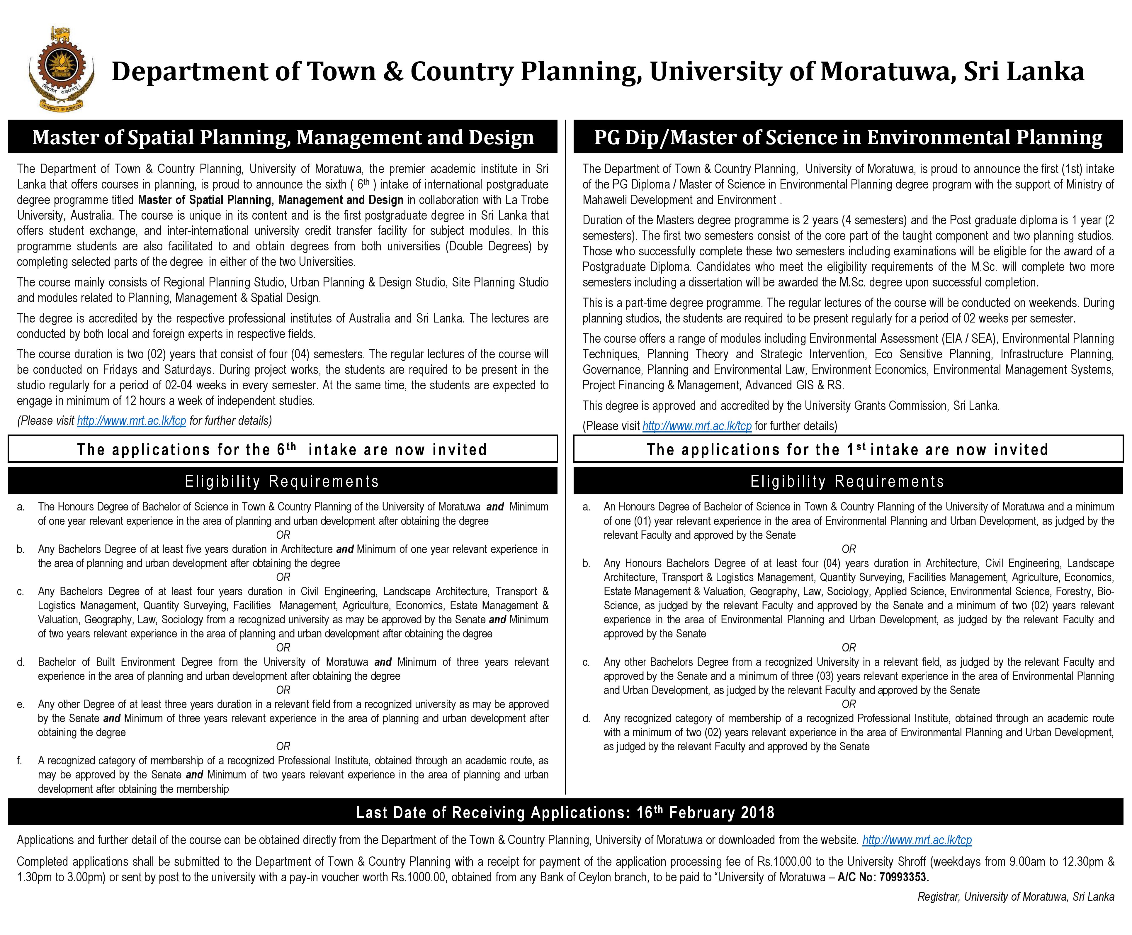 Advertisement MSc/PG  