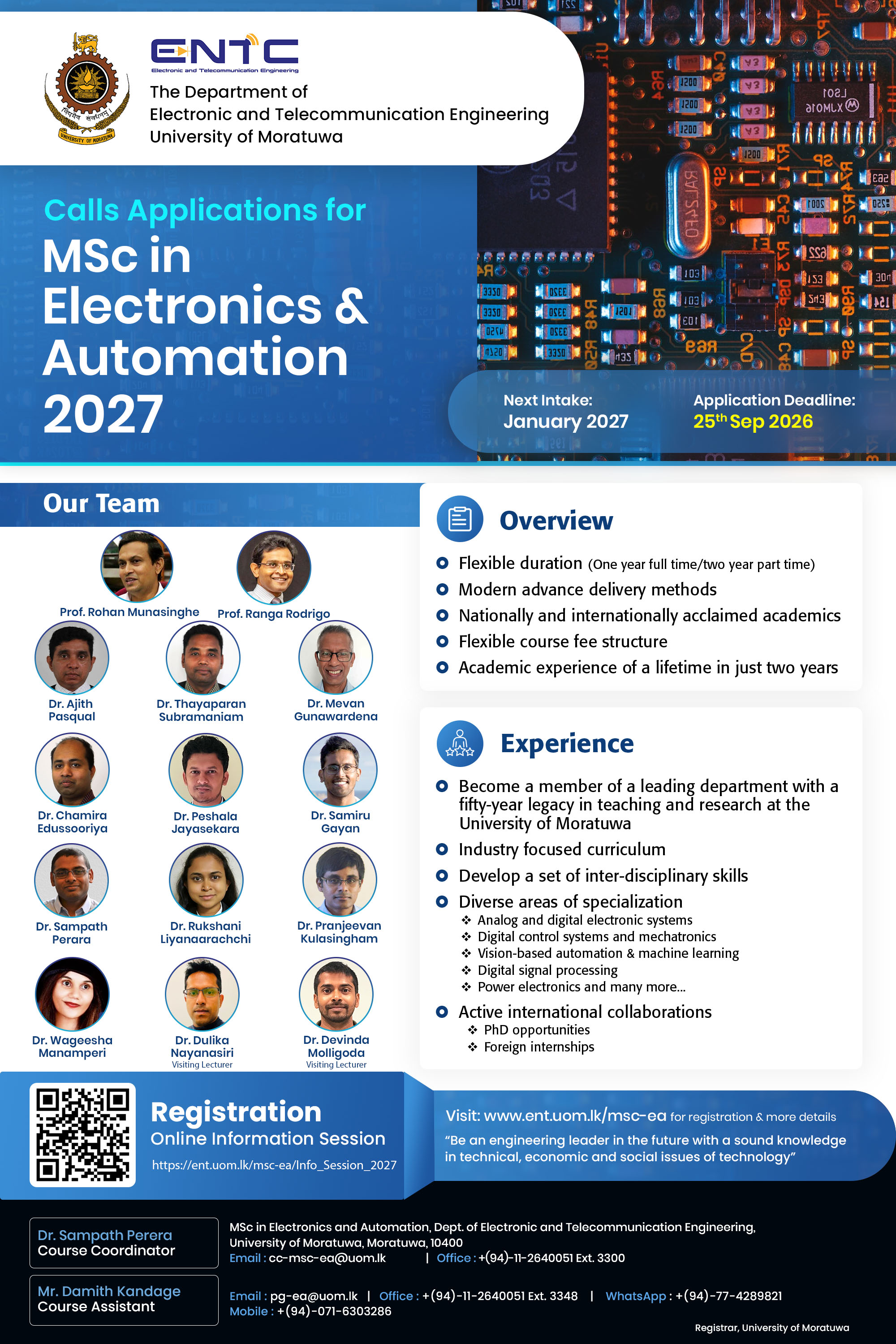  MSc/PG Diploma in Electronics and Automation
