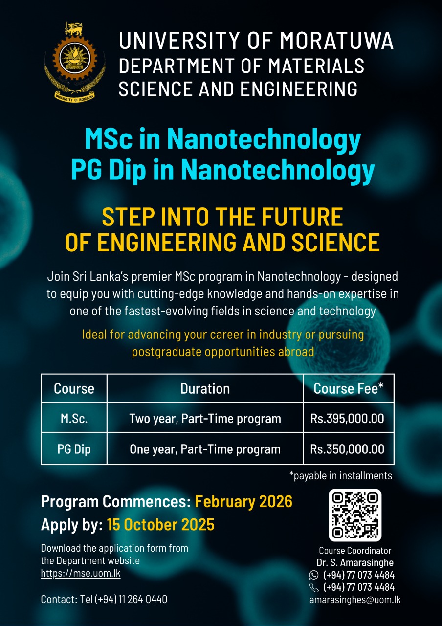 M.Sc/PG Dip in Nanotechnology 2026/2027