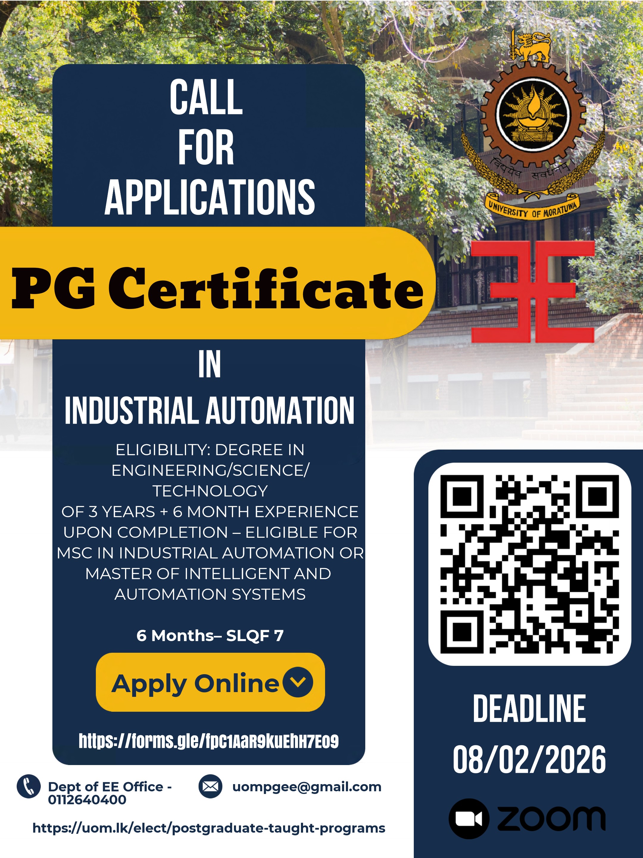 PG Dip. in Electrical Engineering/Electrical Installations/Industrial Automation