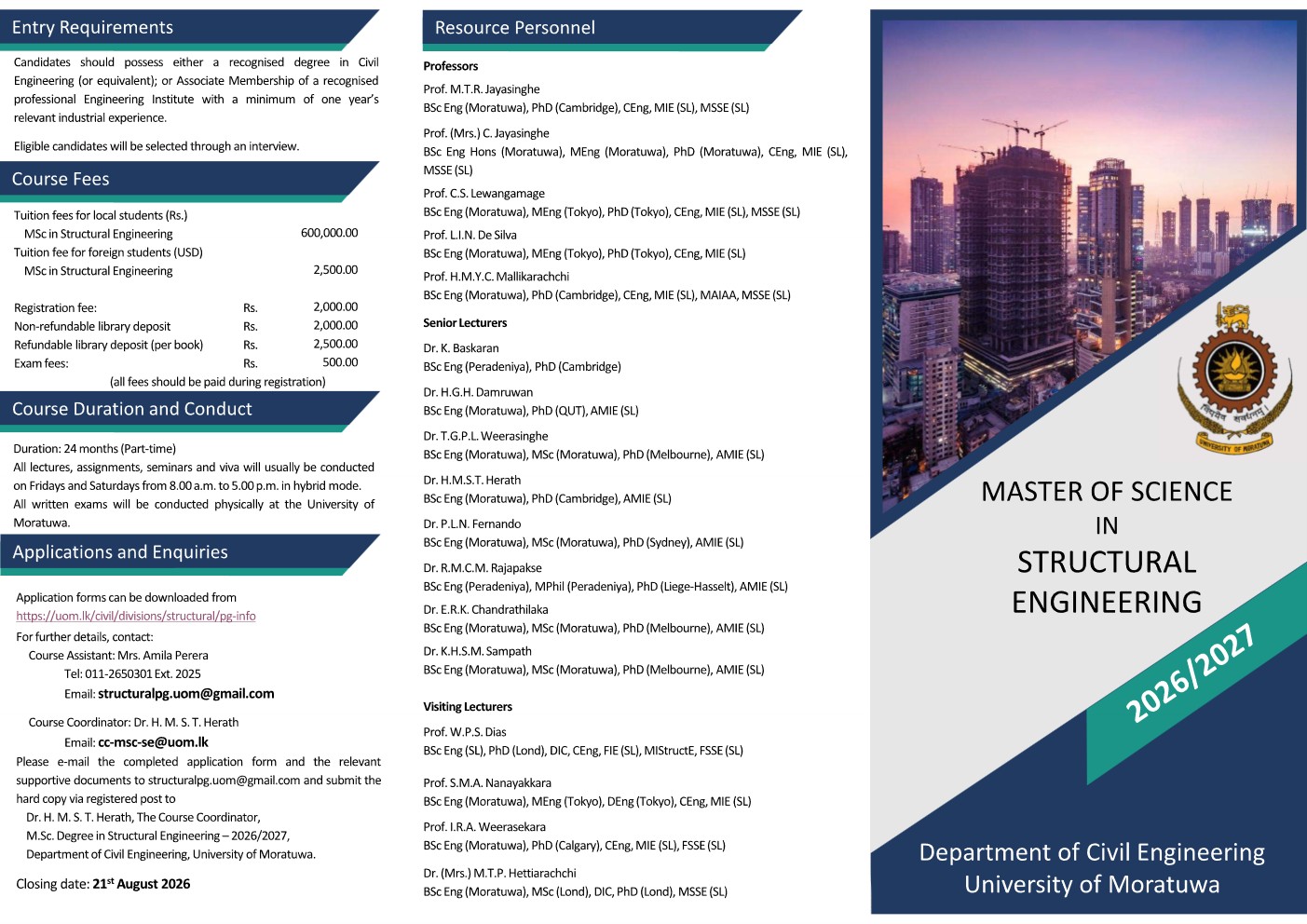 MSc. in Structural Engineering