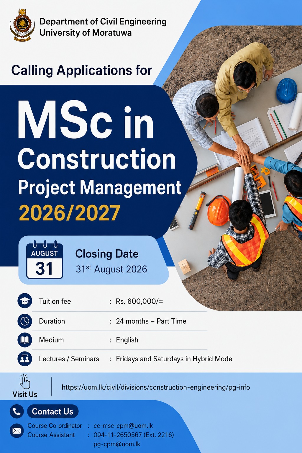 MSc. in Construction Project Management