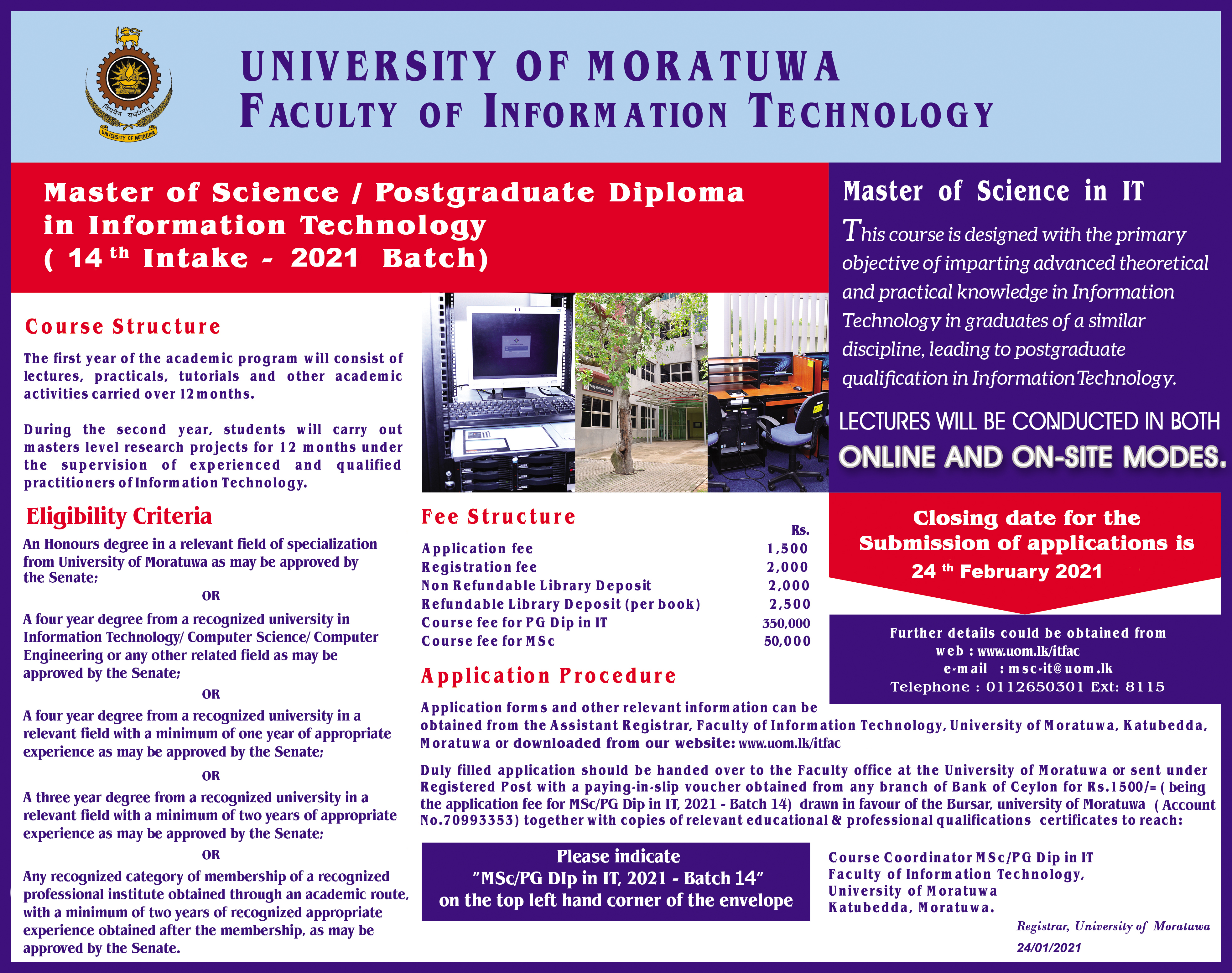 MSc /PG Diploma in Information Technology