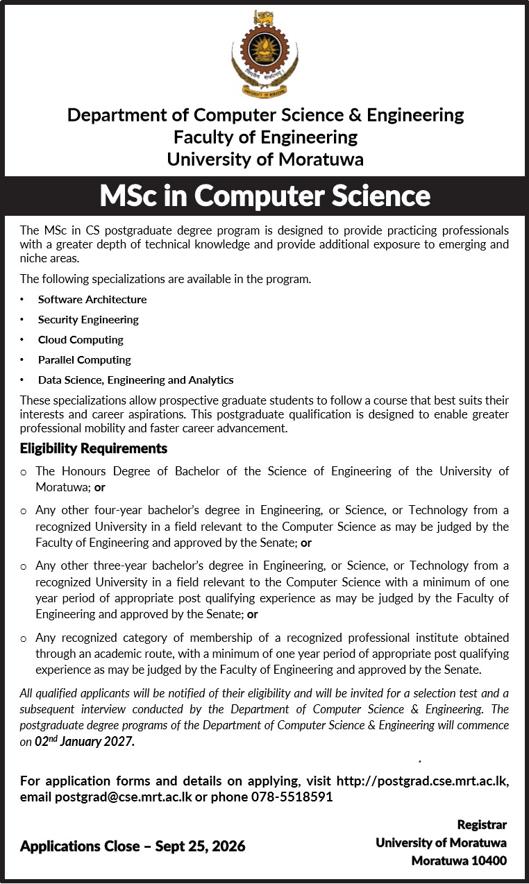 MSc in Computer Science