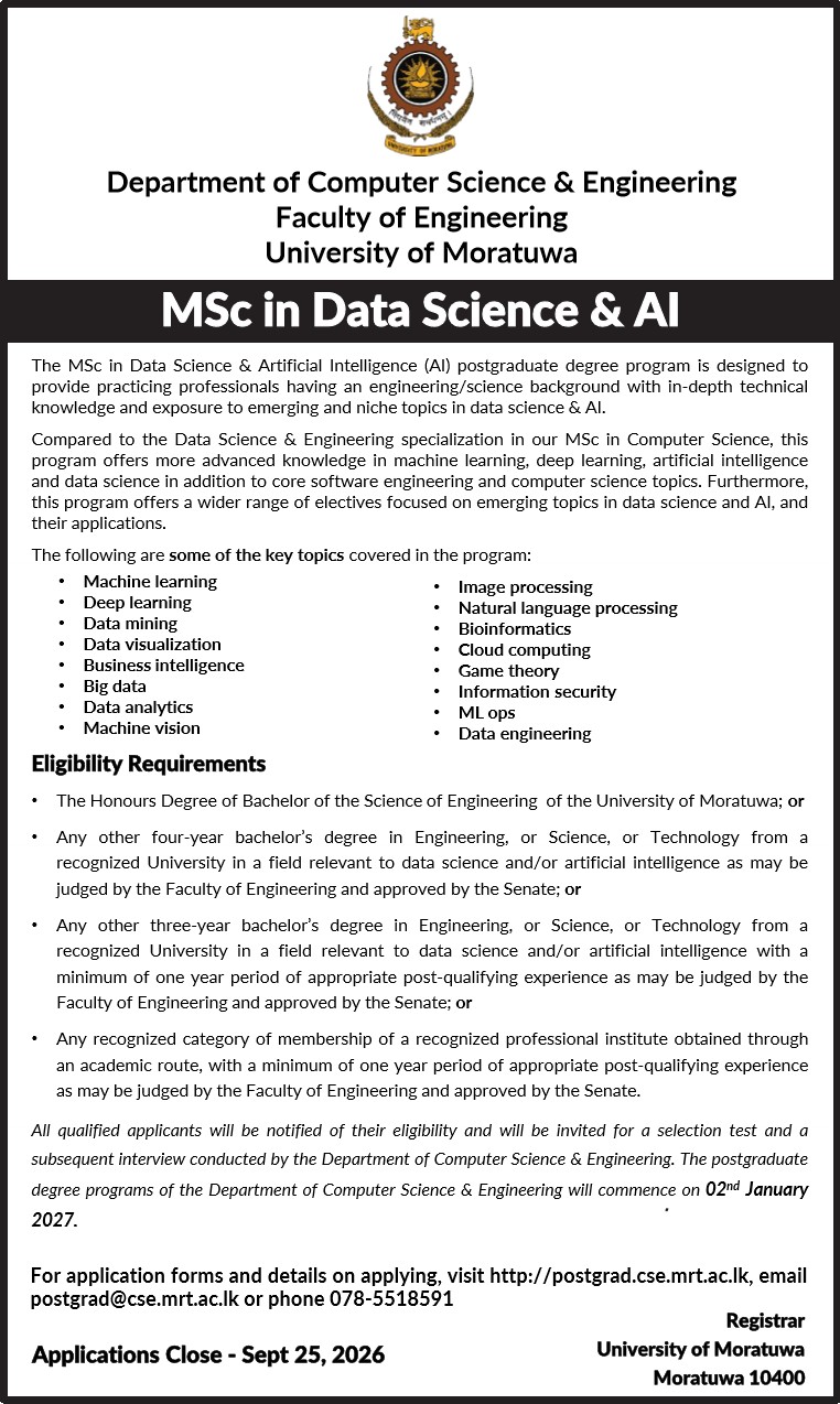 MSc in Data Science & AI