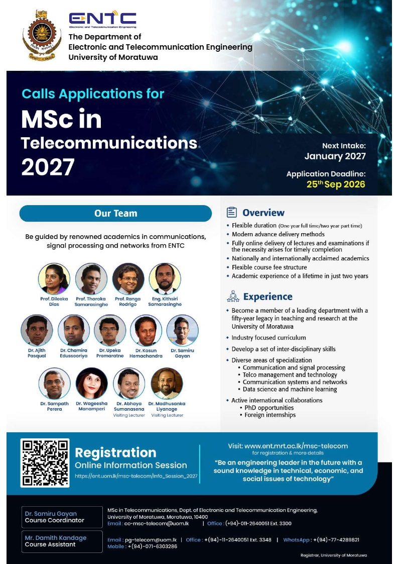 MSc/PG Diploma in Telecommunications