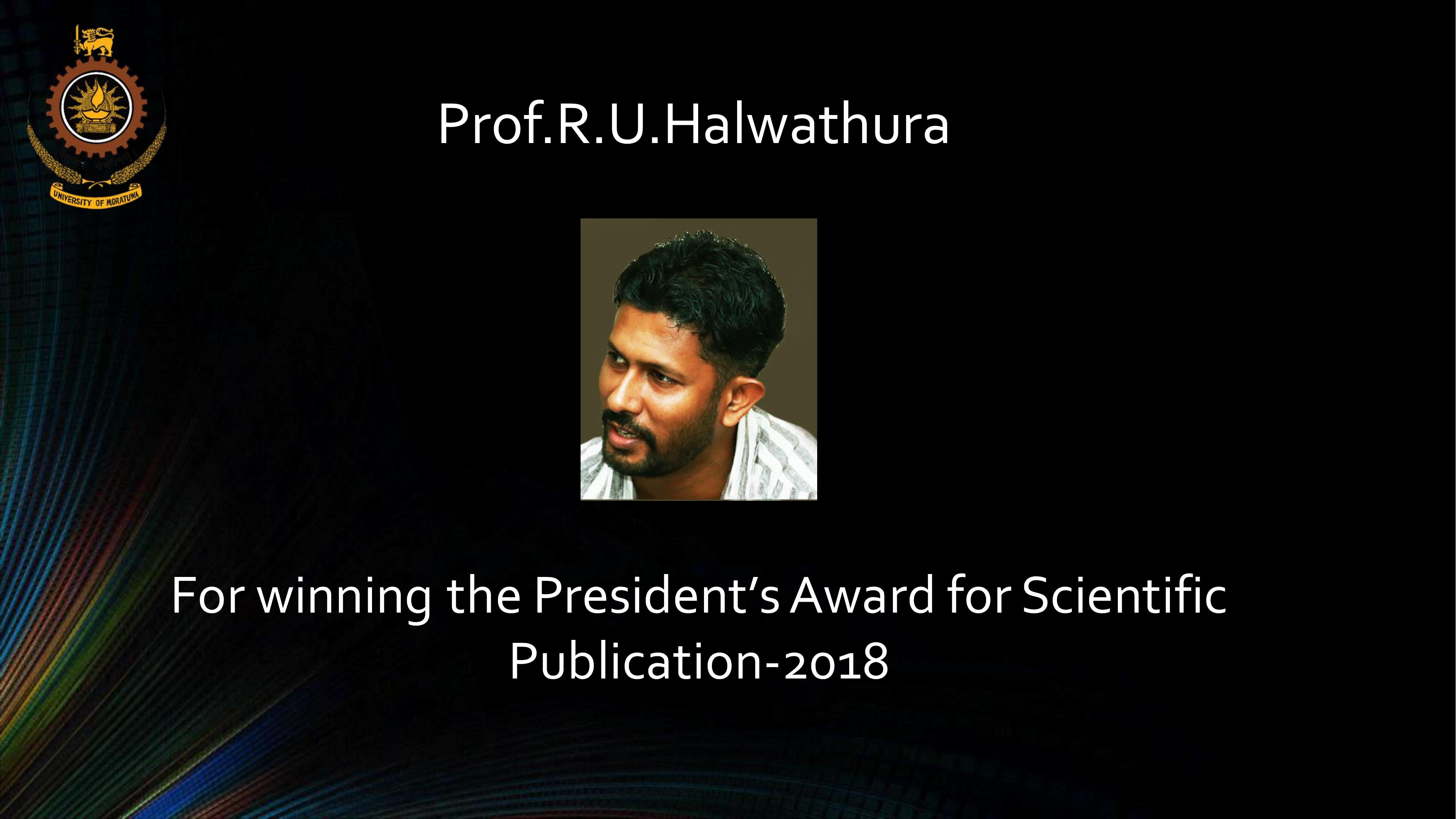 Winning the President's Award for Scientific Publication 2018