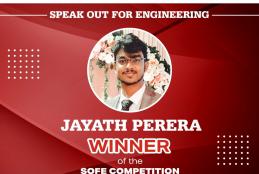 Jayath Perera becomes Sri Lanka Champion and Southern Asia Region Runner Up in IMechE SOFE Competition 2022